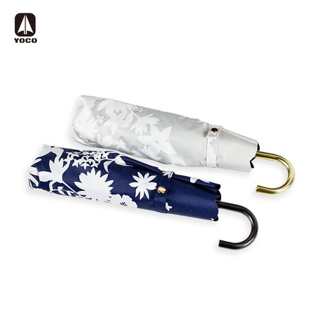 Simple folding umbrella with big flower and fine hook